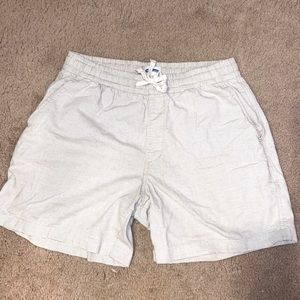 Mens super soft khaki micro striped summer shorts 7 inch!